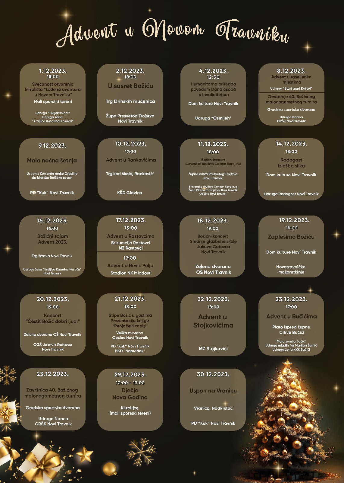 Najava  programa "Advent u Novom Travniku"