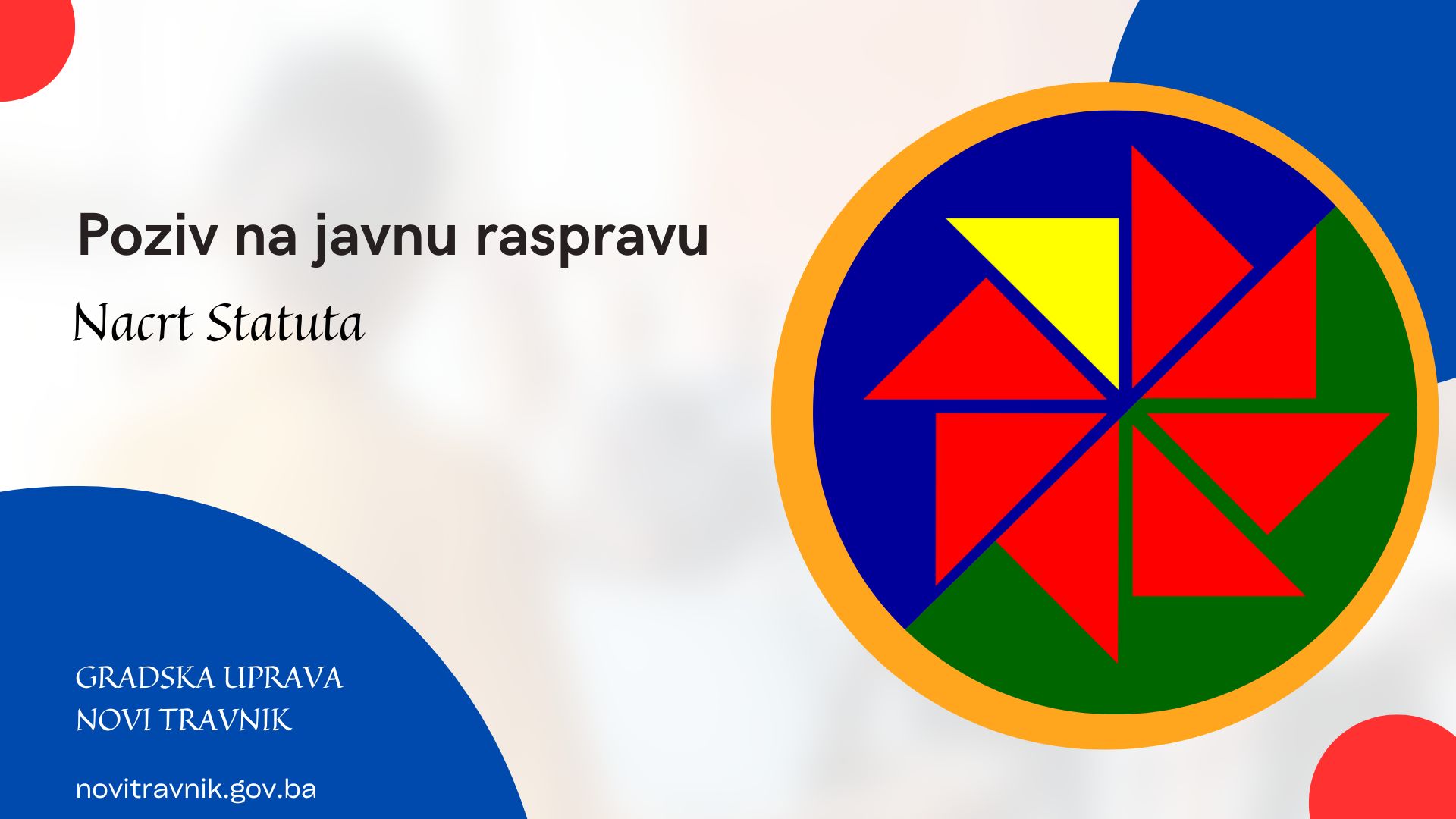 Poziv na javnu raspravu: Nacrt Statuta grada Novog Travnika 