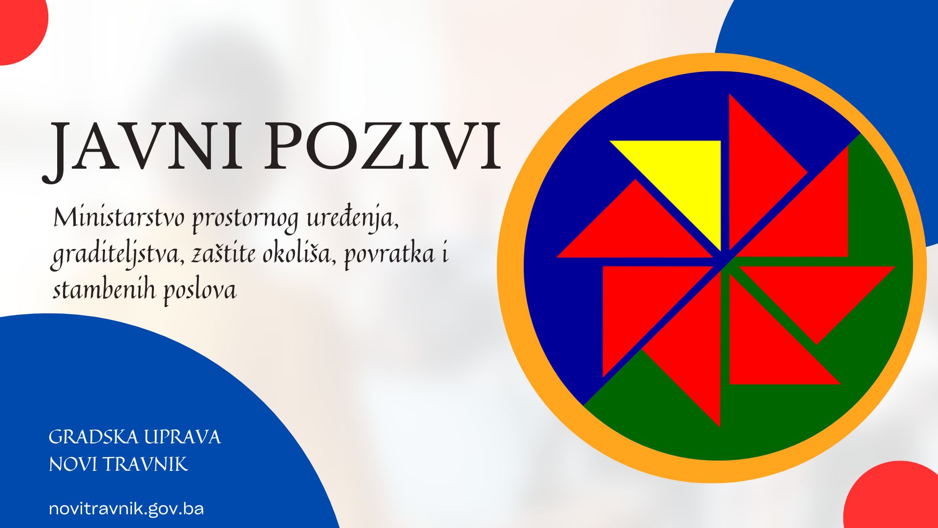 Javni poziv: Ministarstvo prostornog uređenja KSB/SBK 