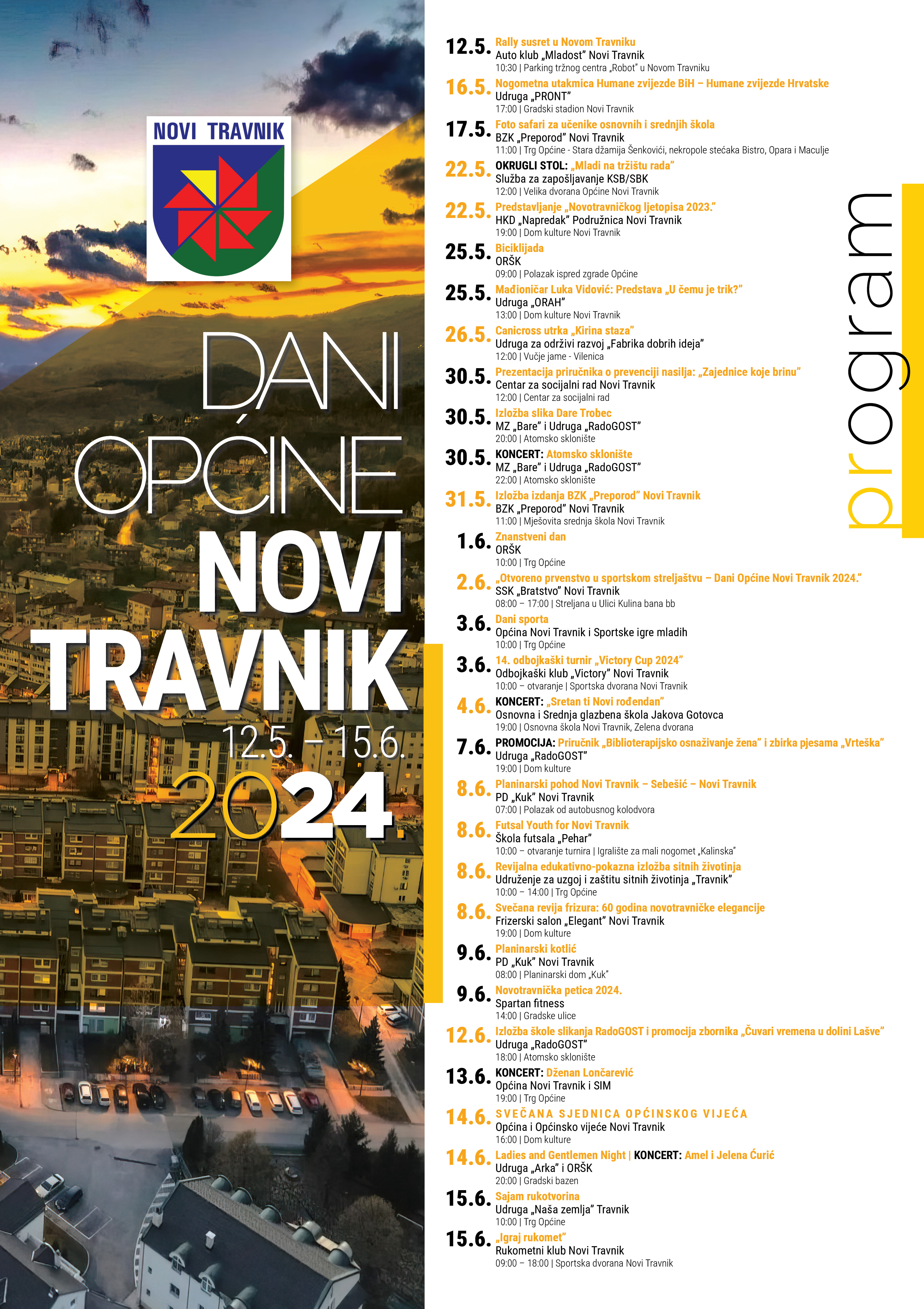 Dani općine Novi Travnik 2024: 30 vrhunskih događaja raspoređenih u 35 dana